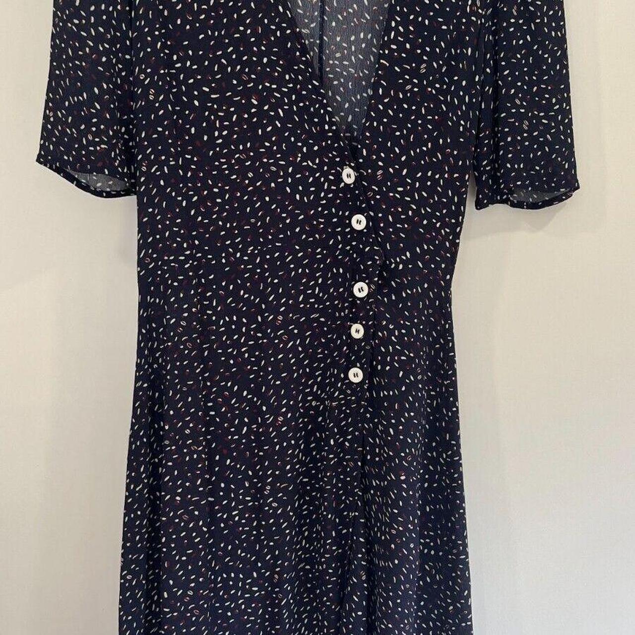 Plumo Studio Lilian Wrap Dress Size Small Navy... - Depop