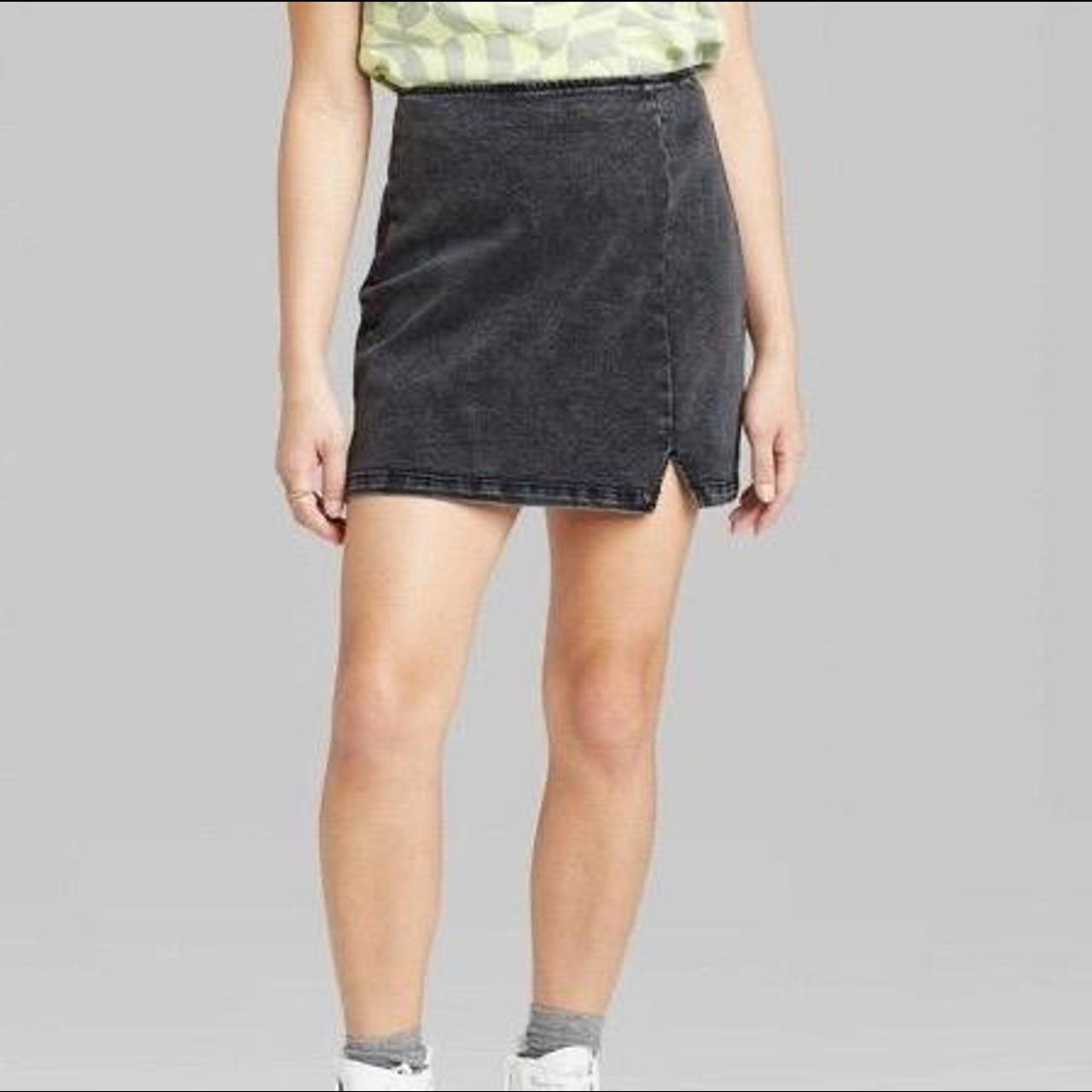 black denim mini skirt from target size medium... Depop
