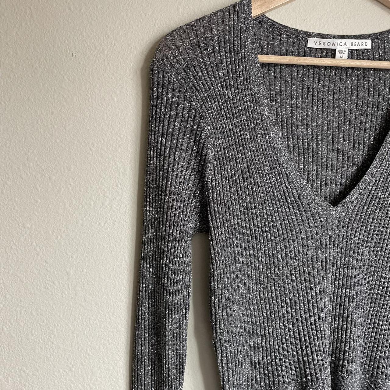 Veronica Beard Esmeralda sequin v neck sweater... - Depop