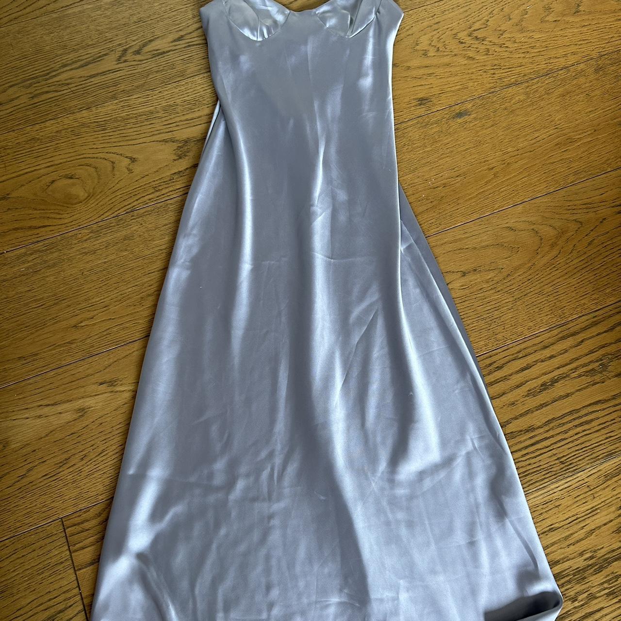 Zara silk light blue dress Depop