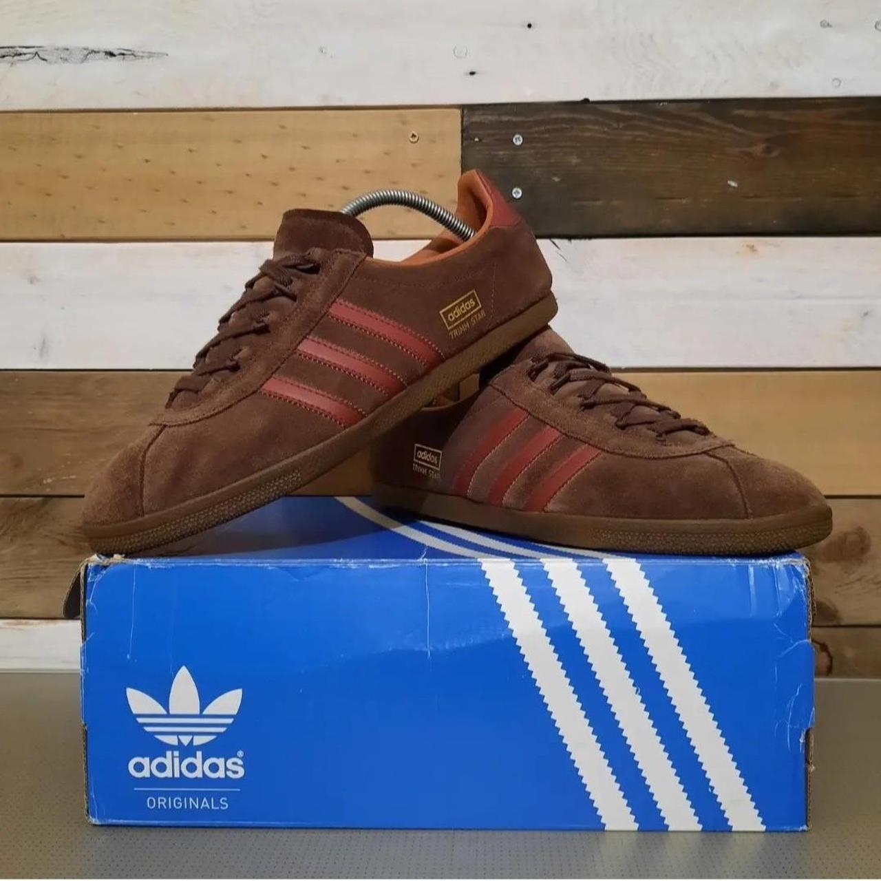 Adidas trimm star brown and red hotsell