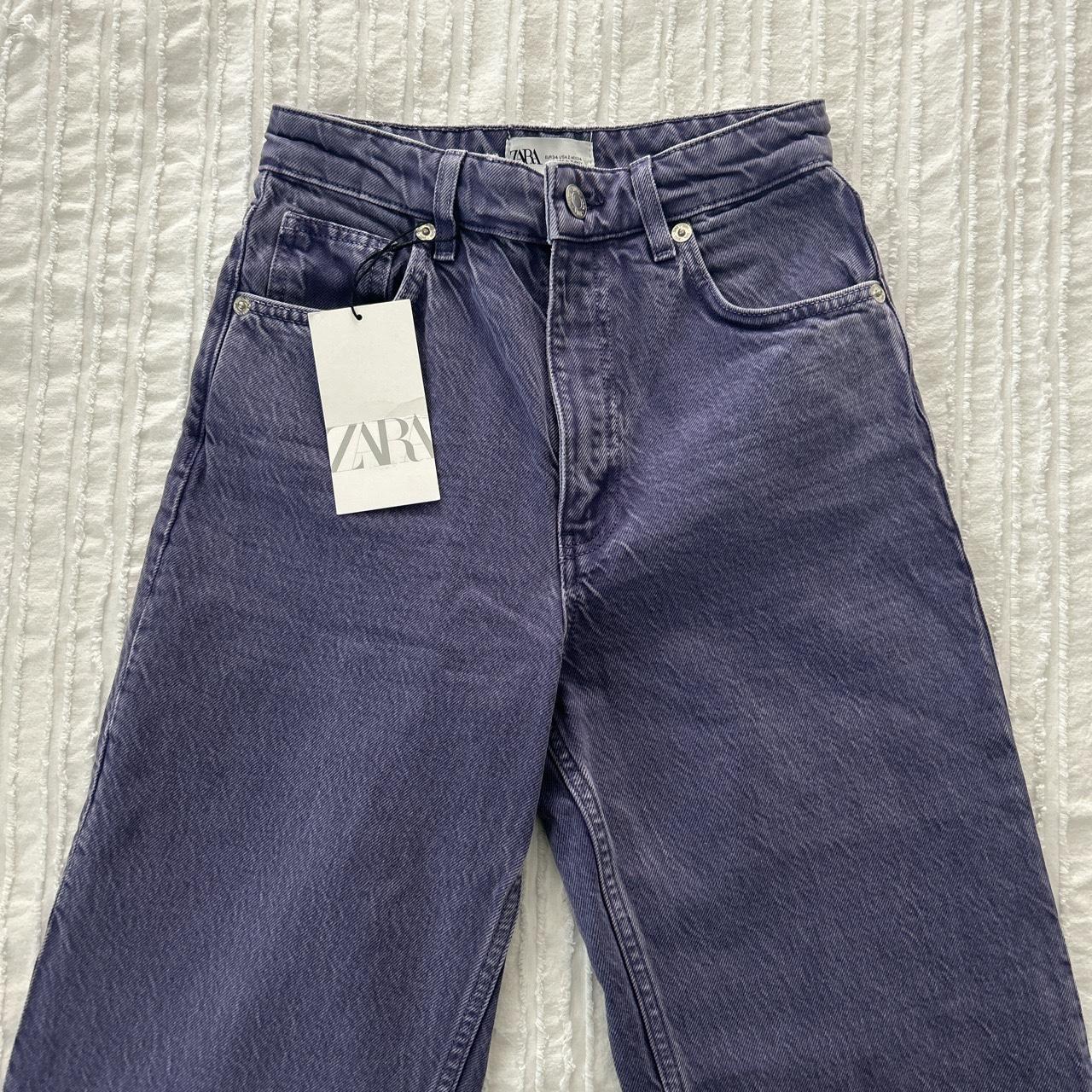 zara purple high rise wide leg jeans perfect... - Depop