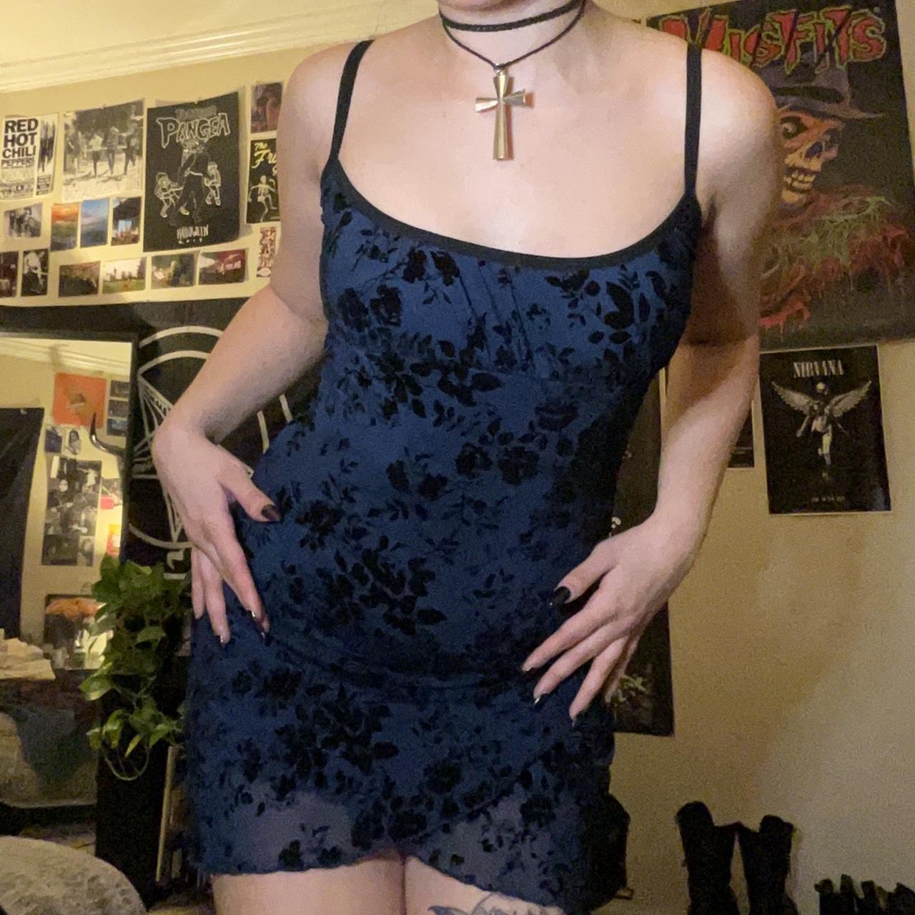 Dolls Kill Women's Blue and Black Dress
