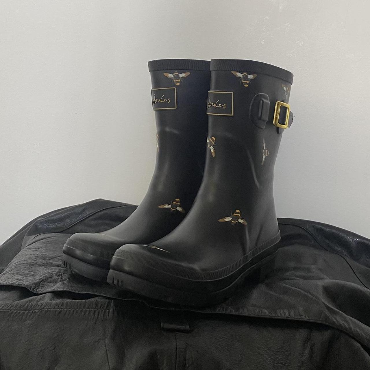 Joules Women's Black and Yellow Boots