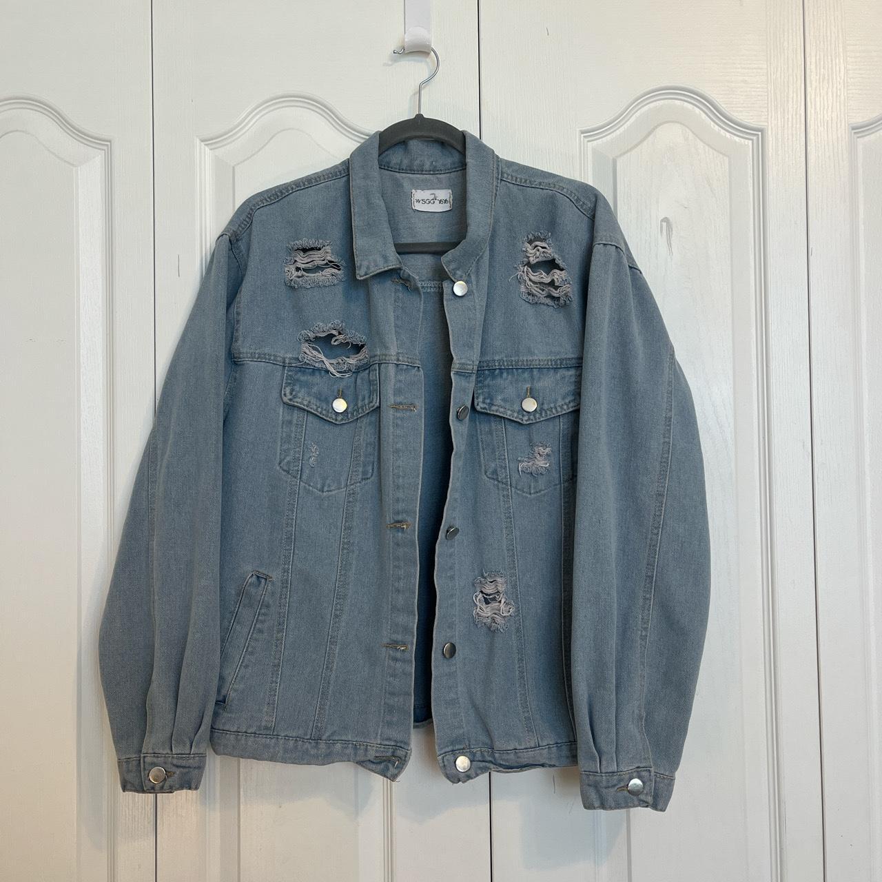 Primark oversized ripped denim sales jacket