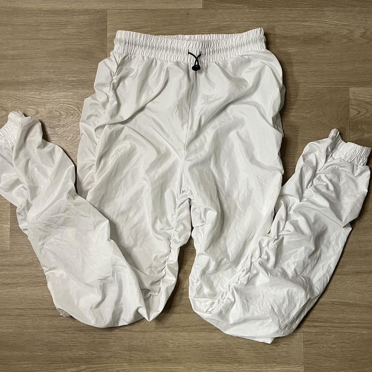 White nylon hot sale joggers