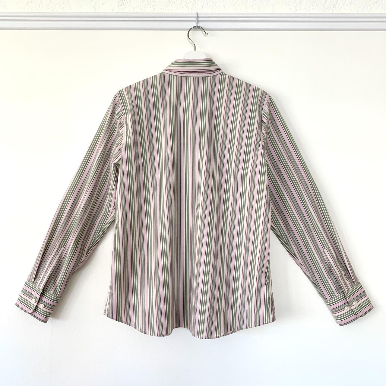 Y2K Eddie Bauer white pink green brown striped long | Depop
