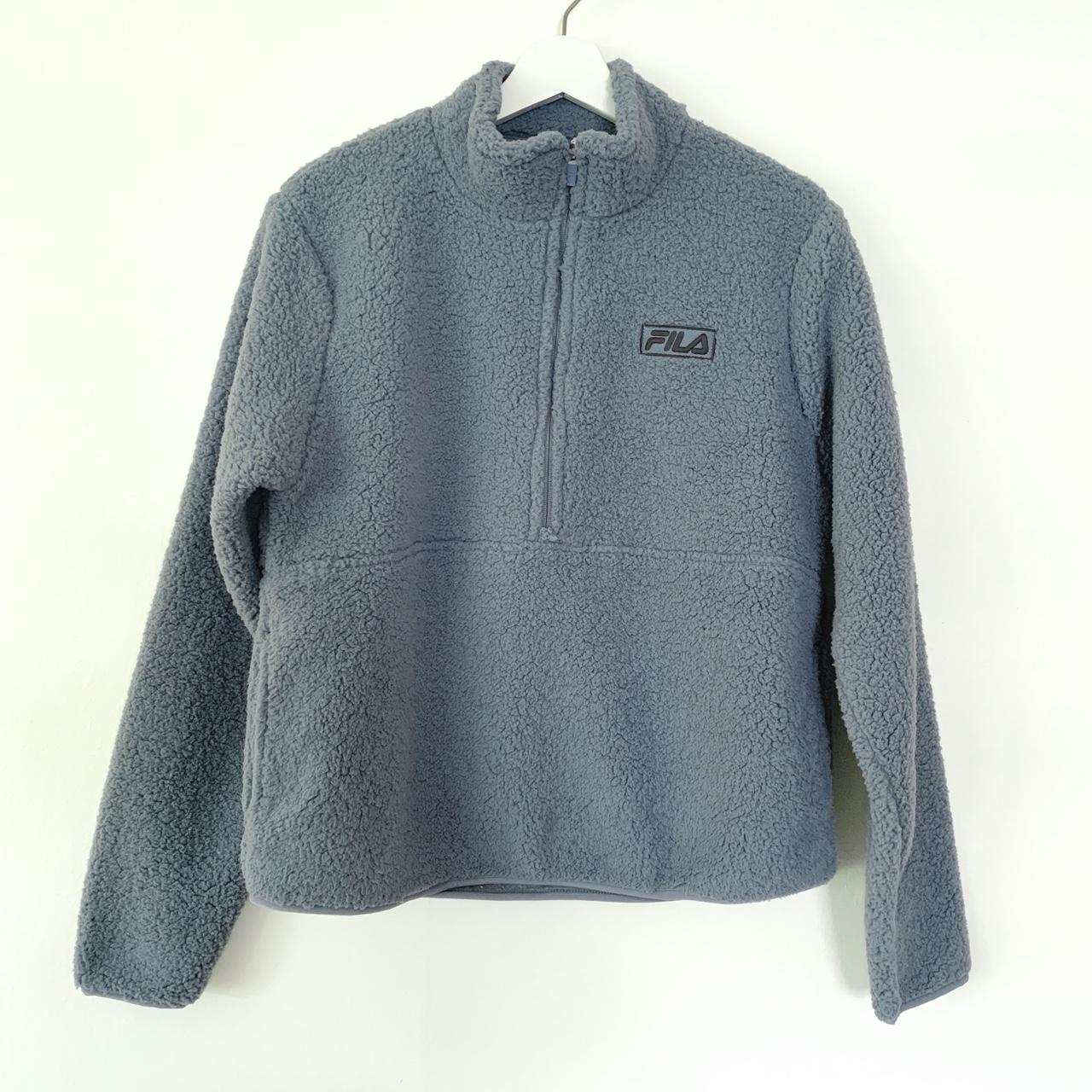 FILA Enya sherpa teddy half zip long sleeve blue. Depop