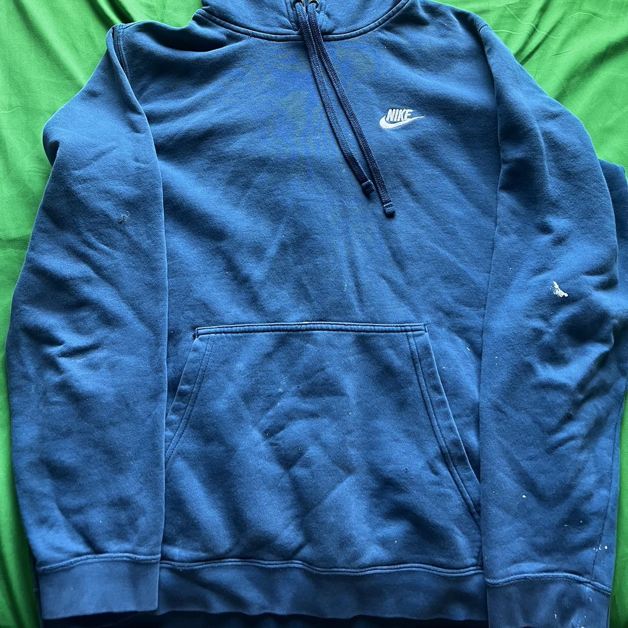 Nike hoodie blue #nike #hoodie #paint #blue - Depop