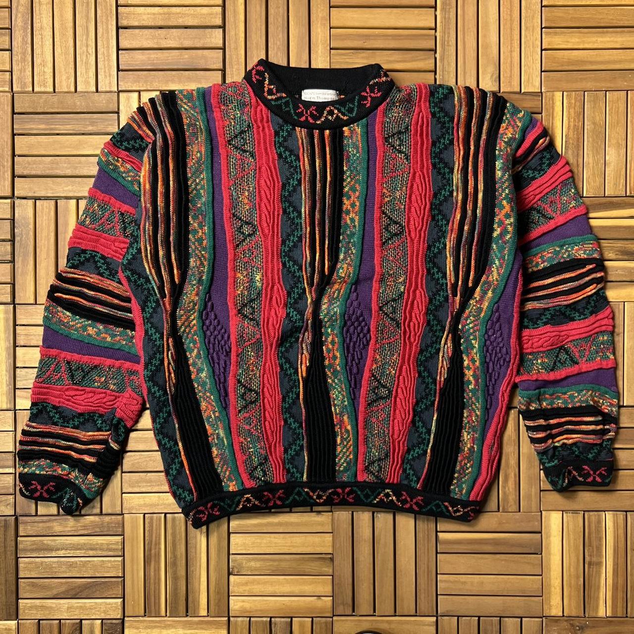 Vintage 90s Norm Thompson 3D Texture Coogi Style...