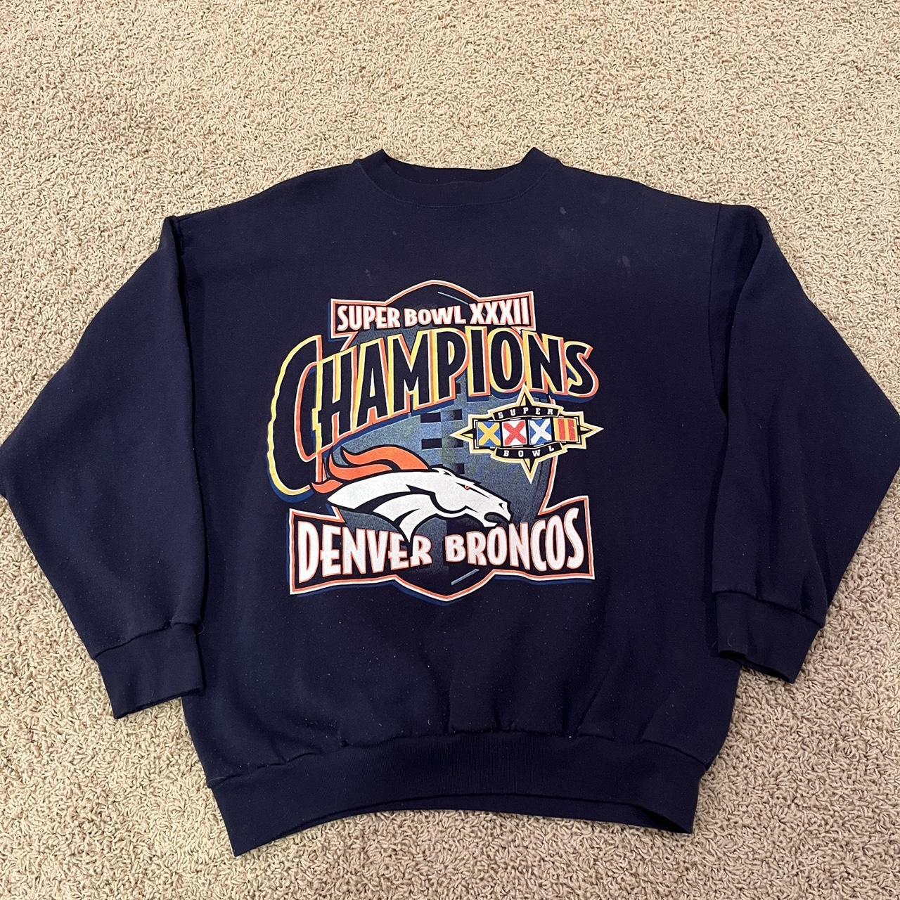 L) Vtg Denver Broncos Super Bowl 32 Champs Crewneck