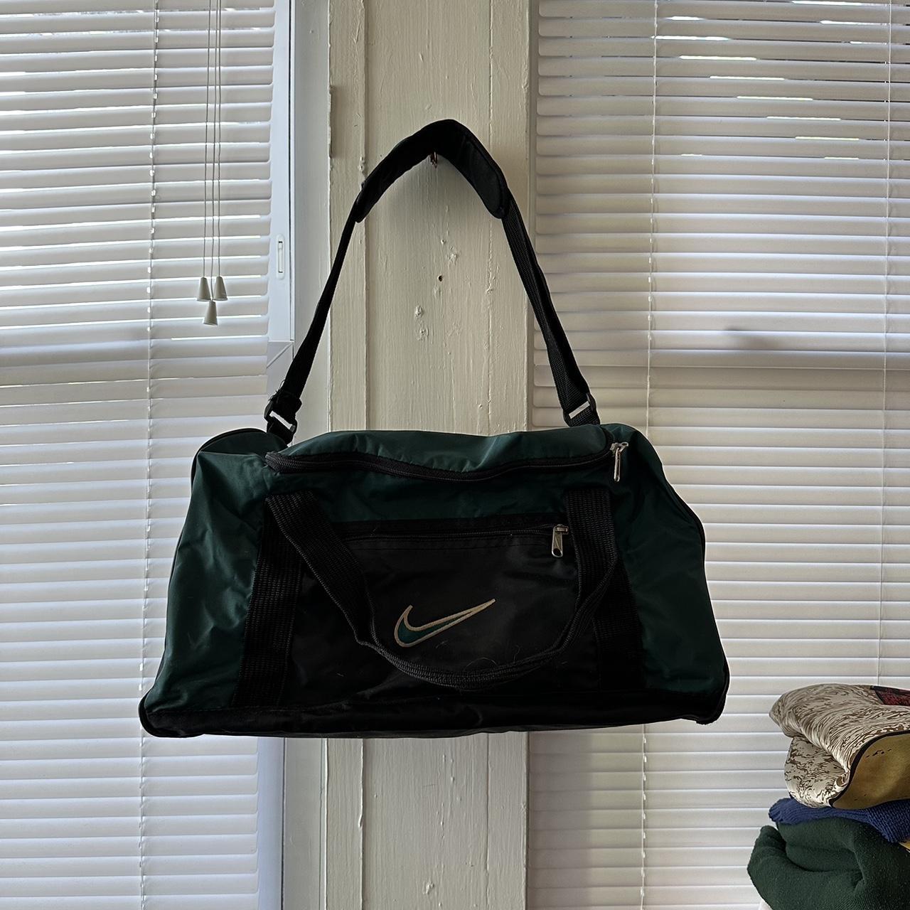 Vintage Nike Forest Green Duffle Bag Size M,... - Depop