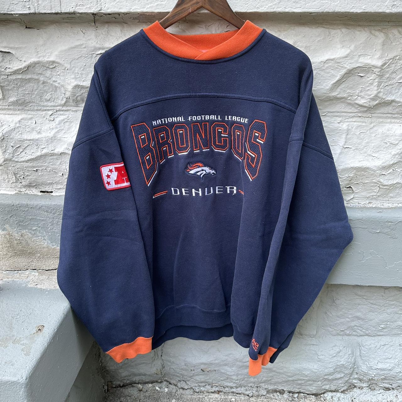 VINTAGE DENVER BRONCOS HOODIE SIZE: YOUTH M COLOR: - Depop