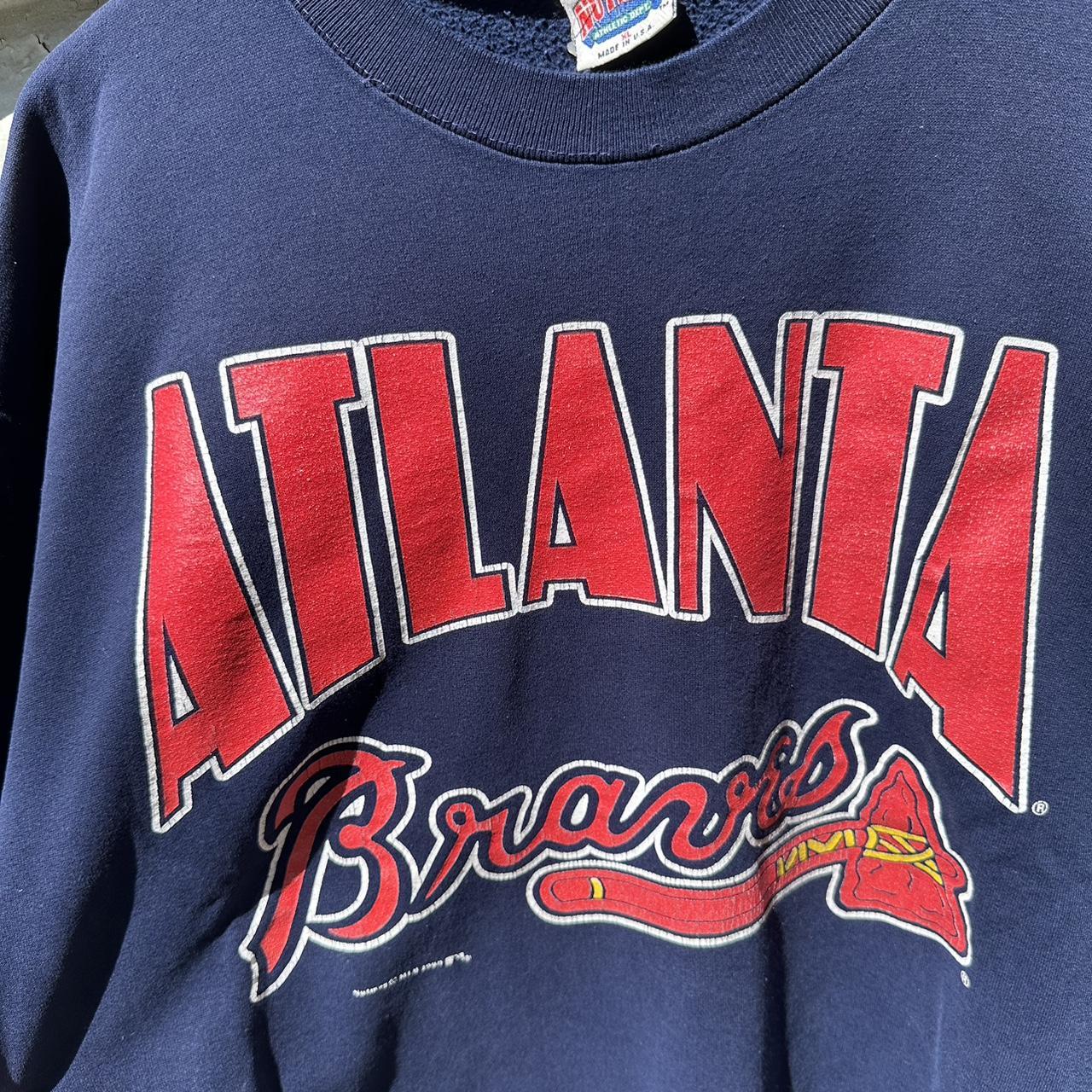 Vintage Atlanta Braves Hoodie Large PLEASE READ: - Depop