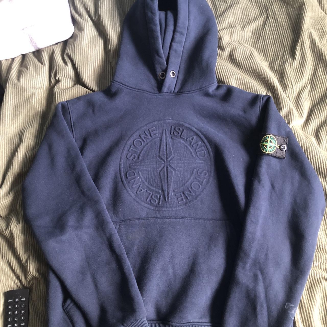 Stone island navy blue hoodie deals