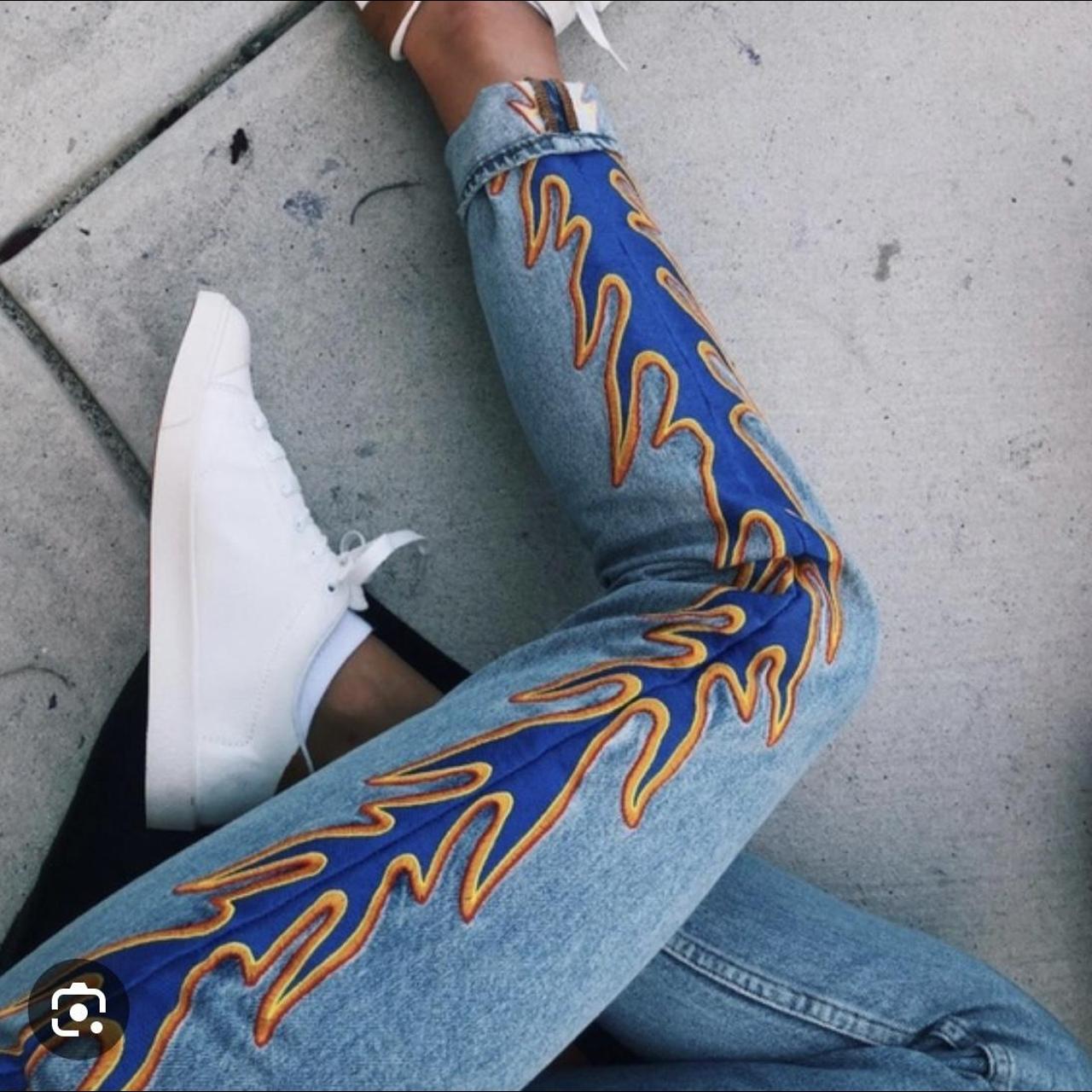 Sandro good Embroidered Flame Jeans