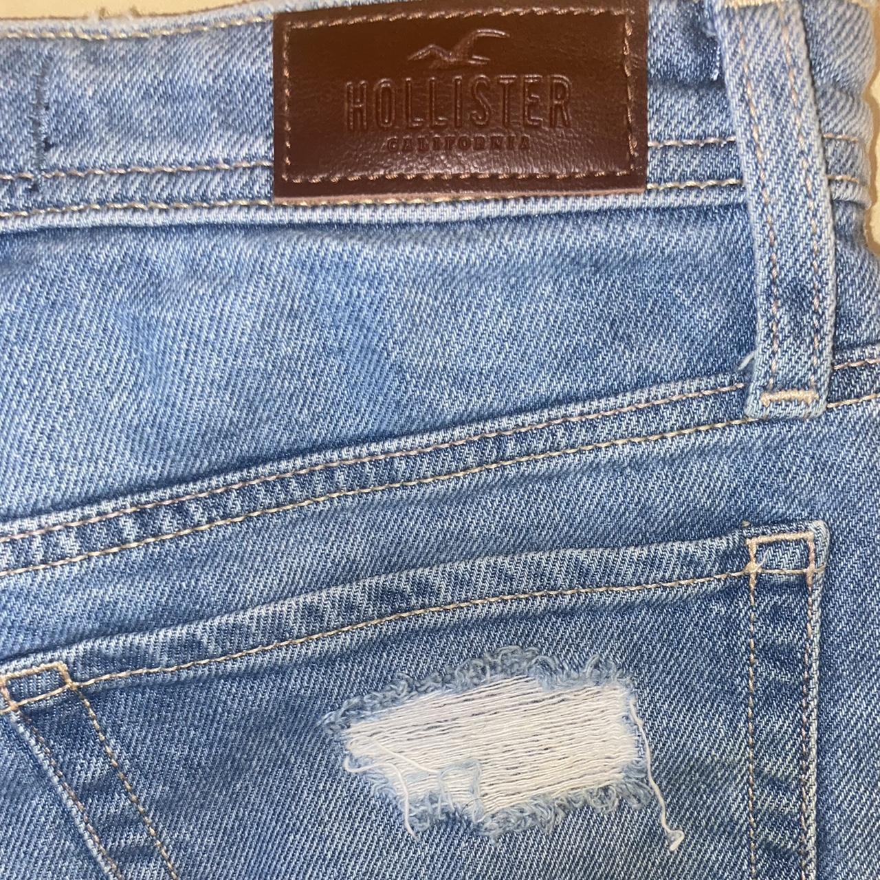 Hollister Ultra High-Rise Ripped Denim Shorts Size... - Depop