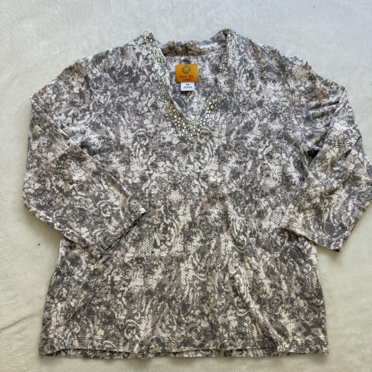 Ruby Rd. Women's Shirt - Grey/Multi - S – Ruby Rd… - image 1