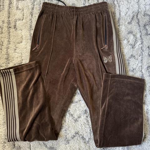 Velour Track Pants fredericks of hollywood brown - Depop