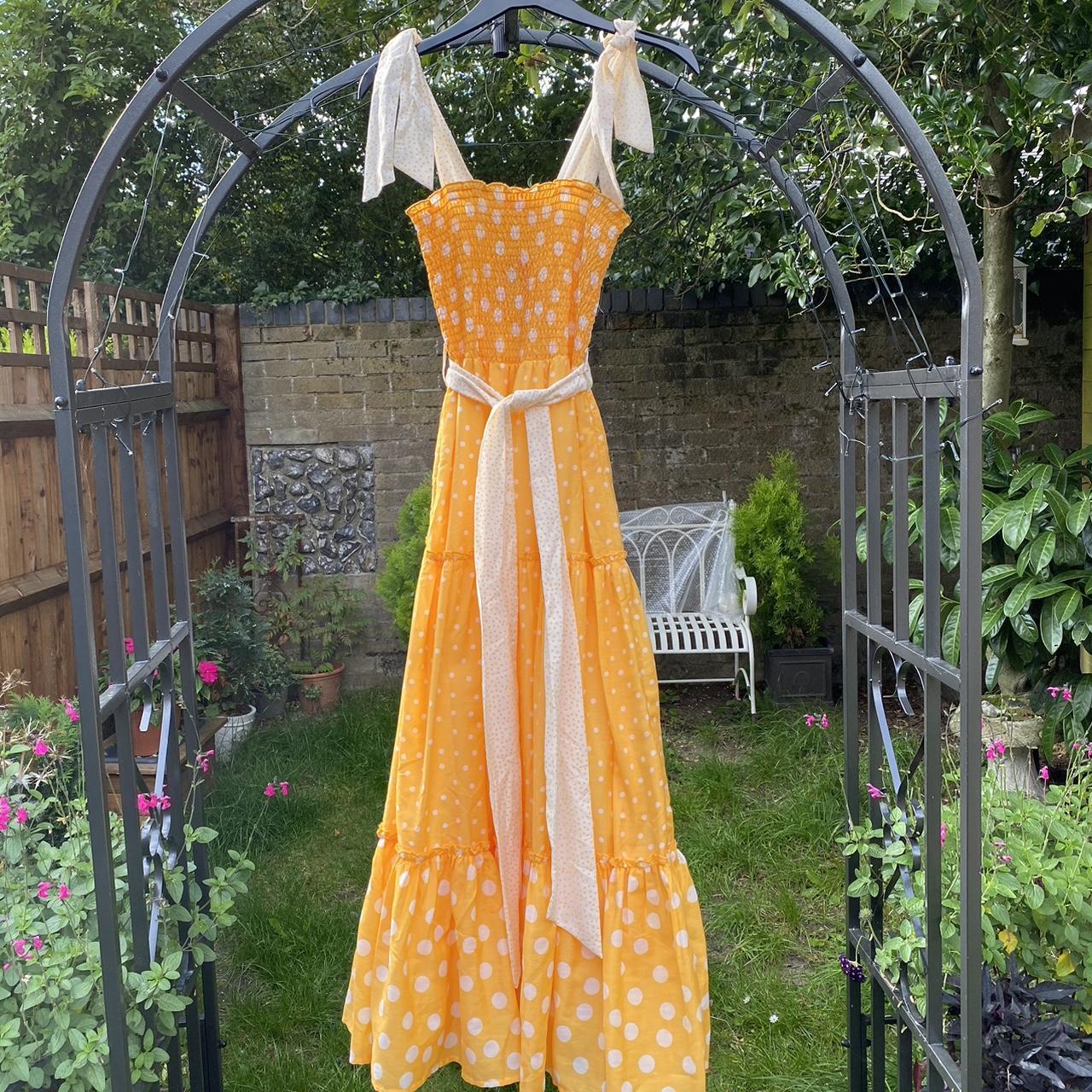 River island yellow / orange polka dot dress 🍋 Such... - Depop