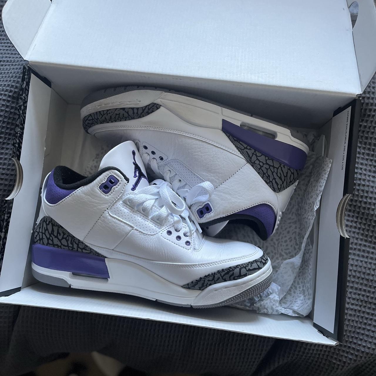 Jordan 3 Retro Dark Iris Perfect Condition Size 6 - Depop