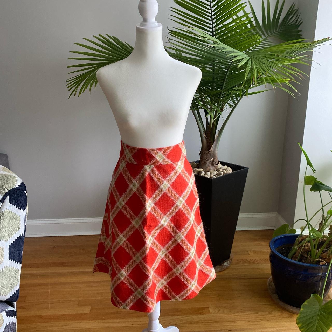 Plaid midi skirt clearance 1970