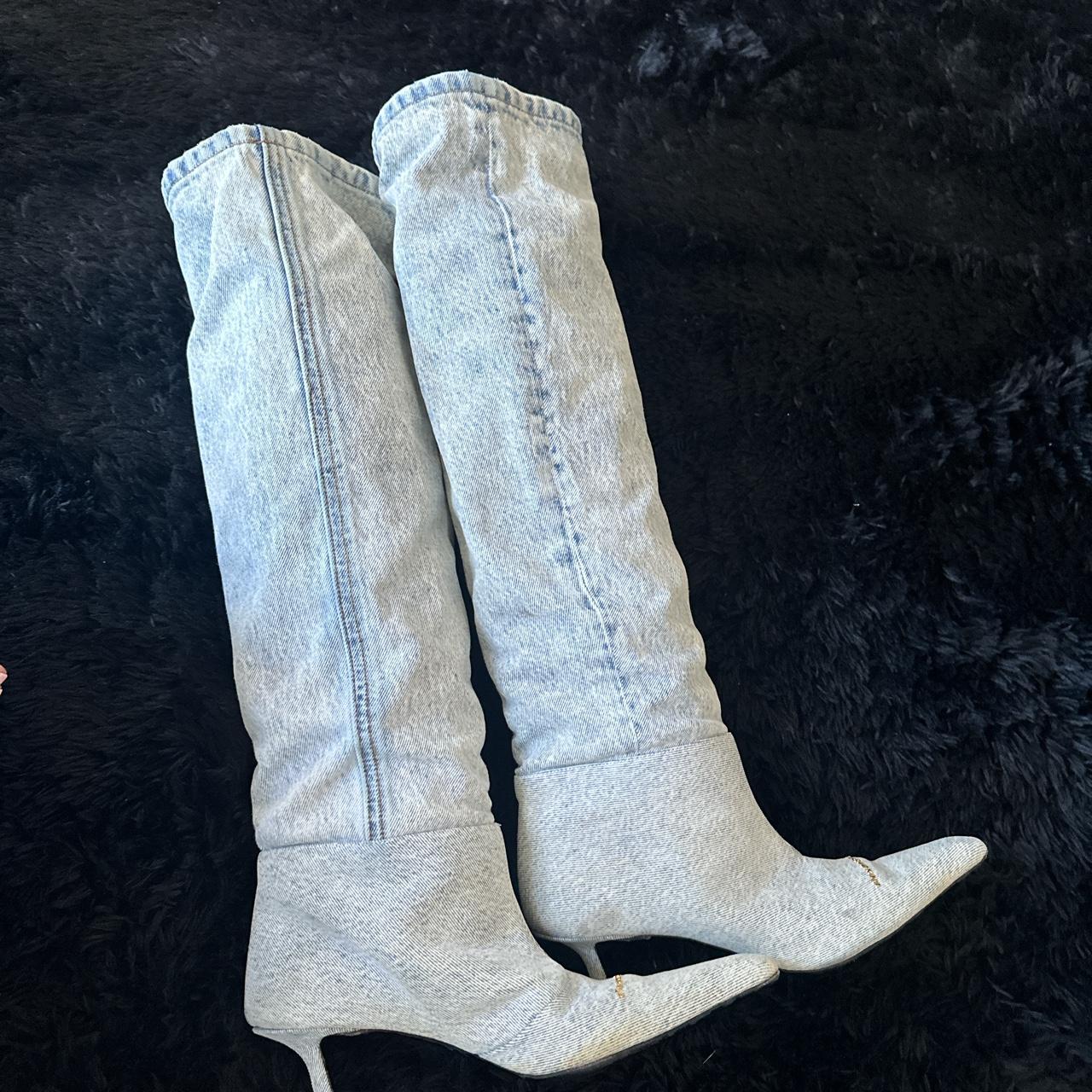 Alexander wang denim boots Style - viola slouch boot | Depop