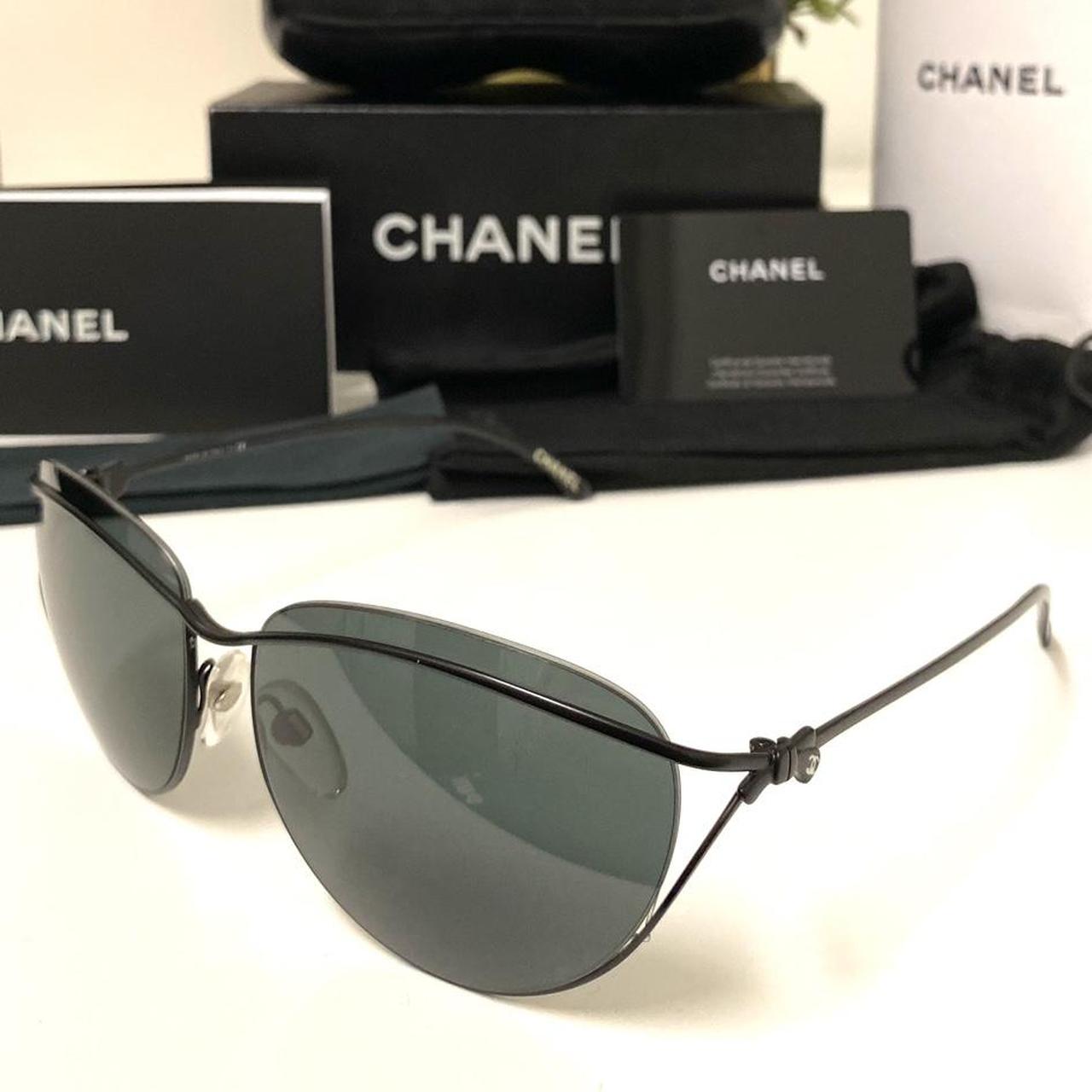 chanel women's black sunglasses