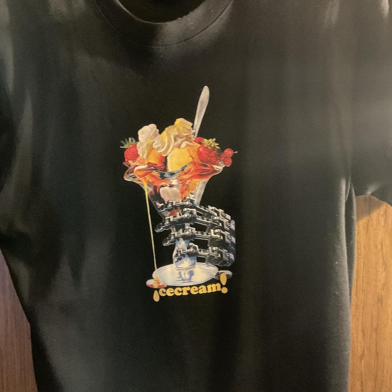 Ice Cream Men's Black Tshirt Depop