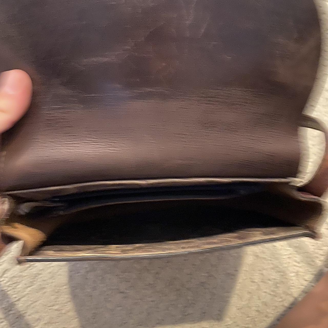 Vintage genuine leather brown cross body bag. - Depop