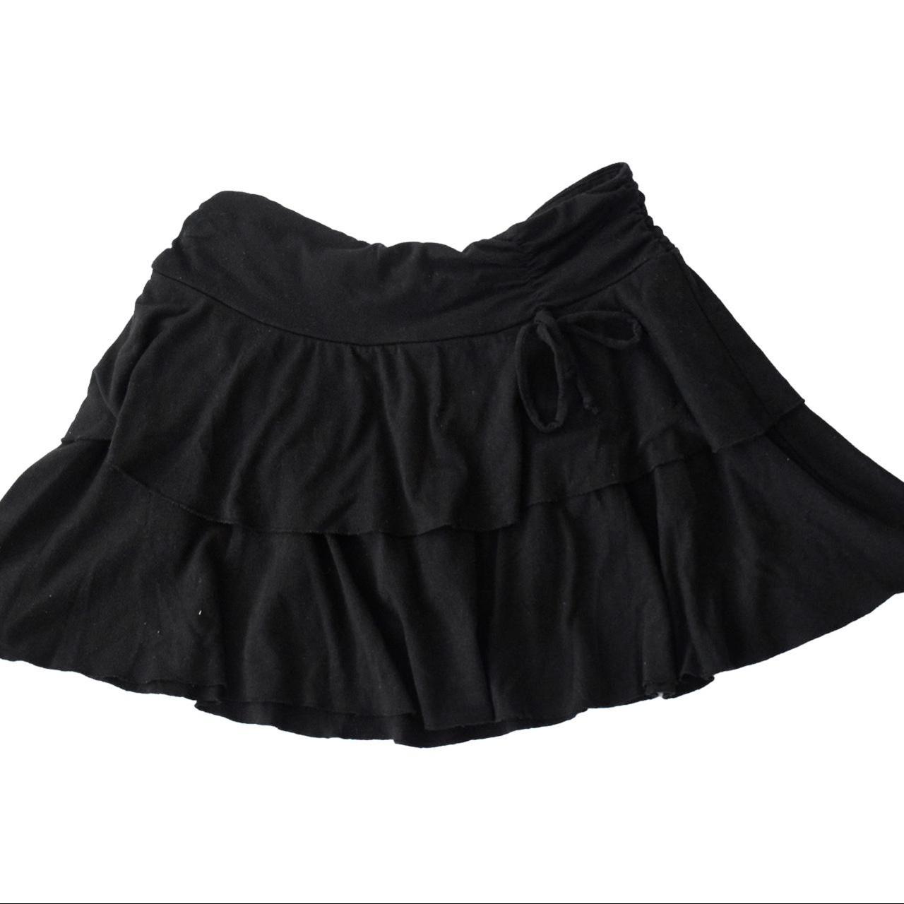 Stretchy Black Mini Skirt size small - Depop