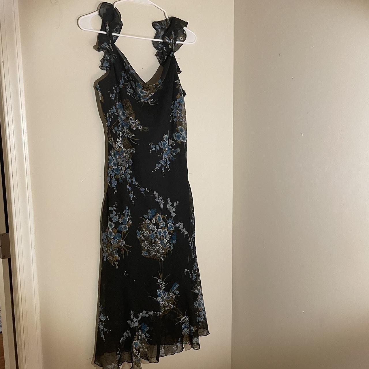 beautiful midi dress with cowl neck Floral pattern... - Depop