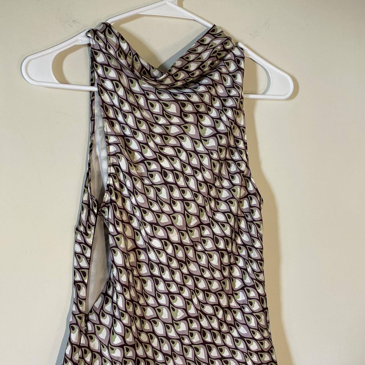 cowl neck zip up tank top w green, purple & black... Depop