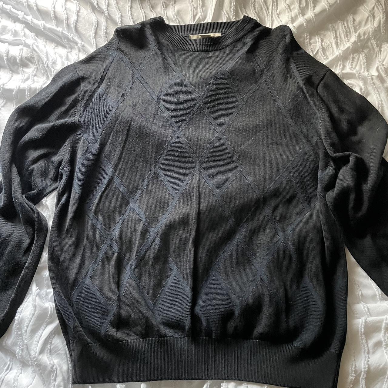 Oversized Black patterned sweater! Depop