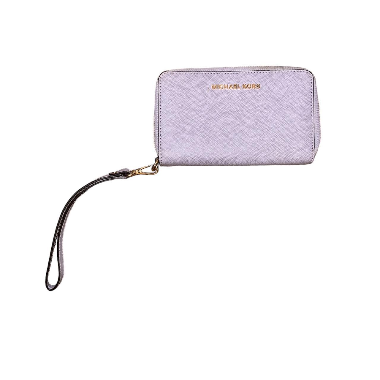 LIGHT PURPLE MICHAEL KORS WALLET noticeable white. Depop