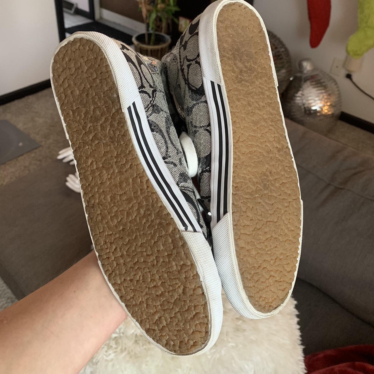 COACH スパンコールシューズ 23cm Coach Sneakers Fun high top sequin Coach sneakers. | Depop
