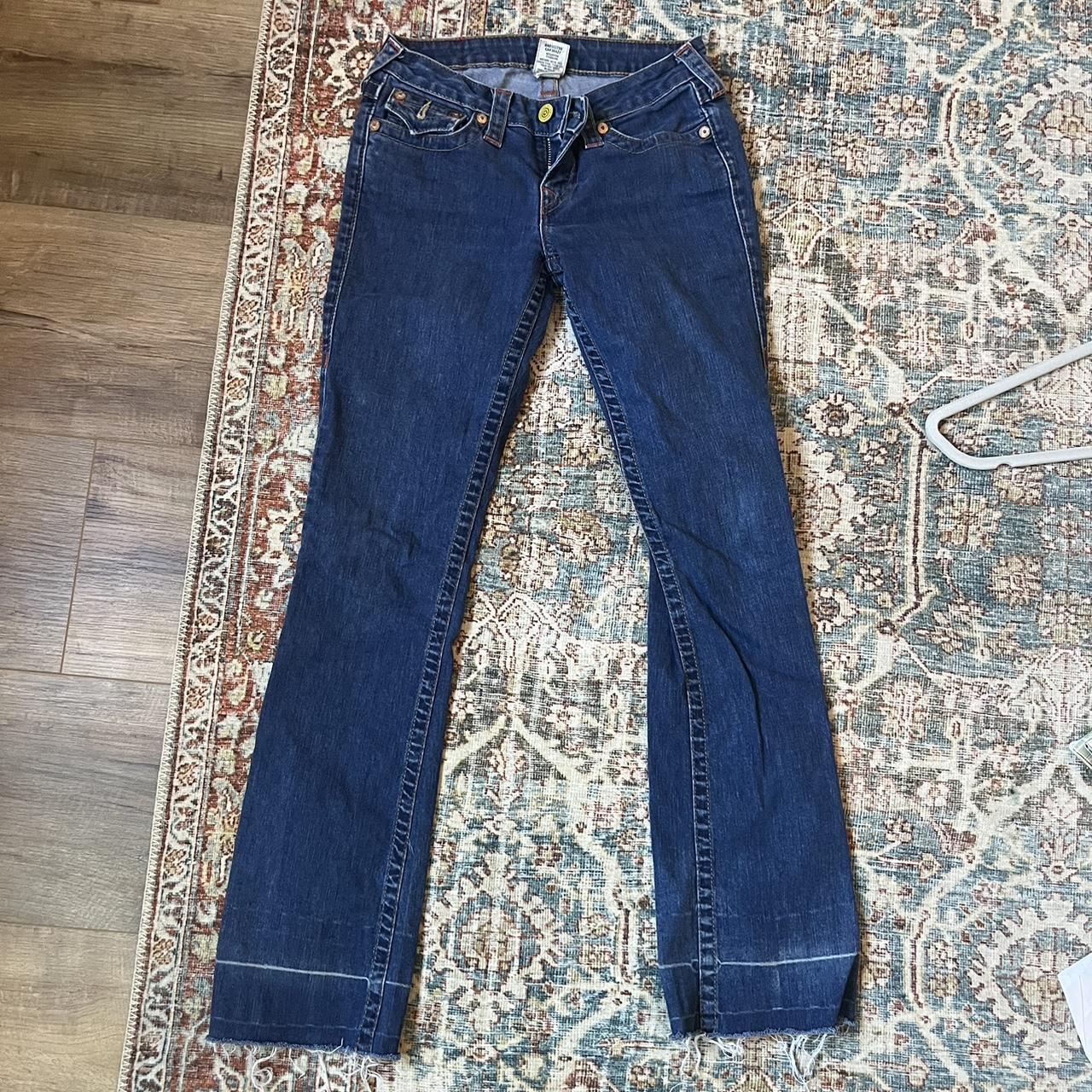 True Religion Boot Cut Jeans Size 27 Low Waisted Depop   P0 