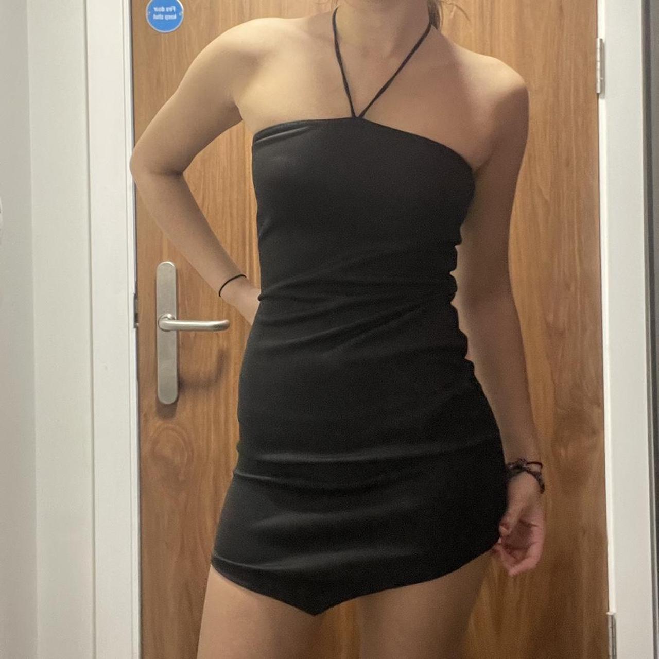 black pretty little thing mini dress quite short at... - Depop
