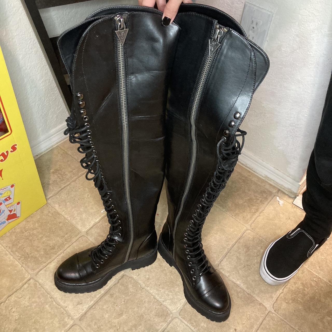 Thigh high Dollskill Widow Memento Mori boots size... - Depop