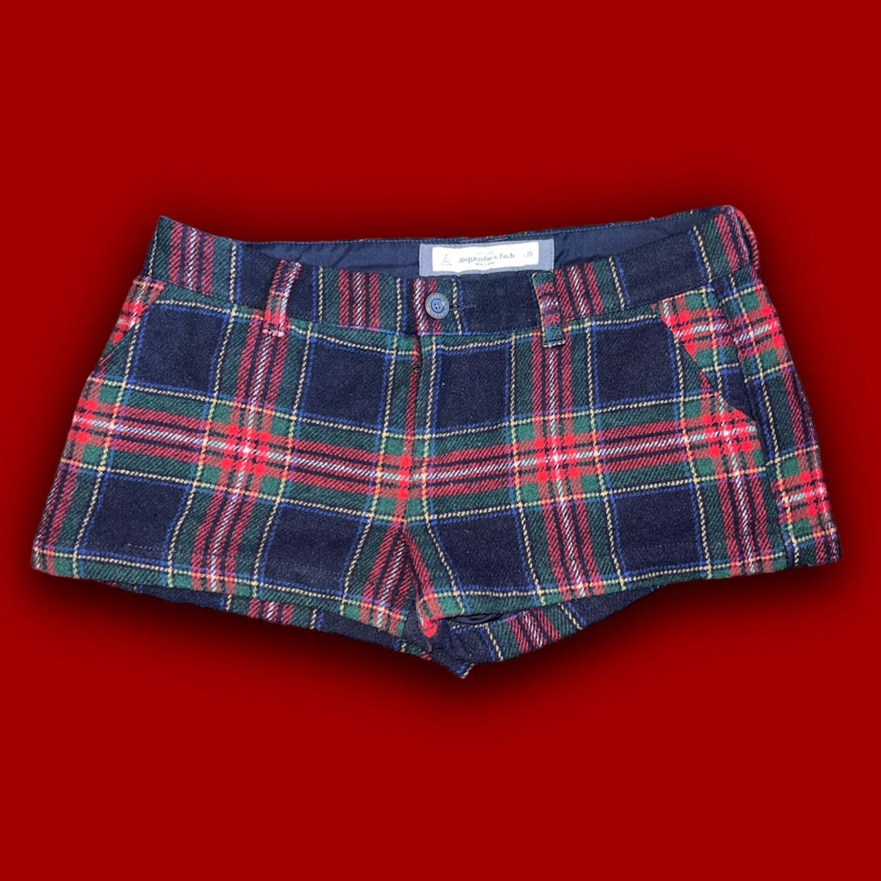 BLUE & RED PLAID SHORTS The most adorable Y2K late... - Depop