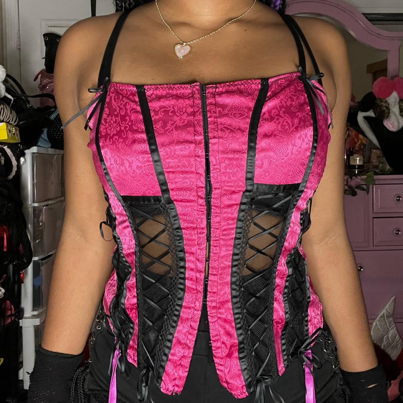 Hot Pink Corset Top, Stunning early 2000s Y2K mall