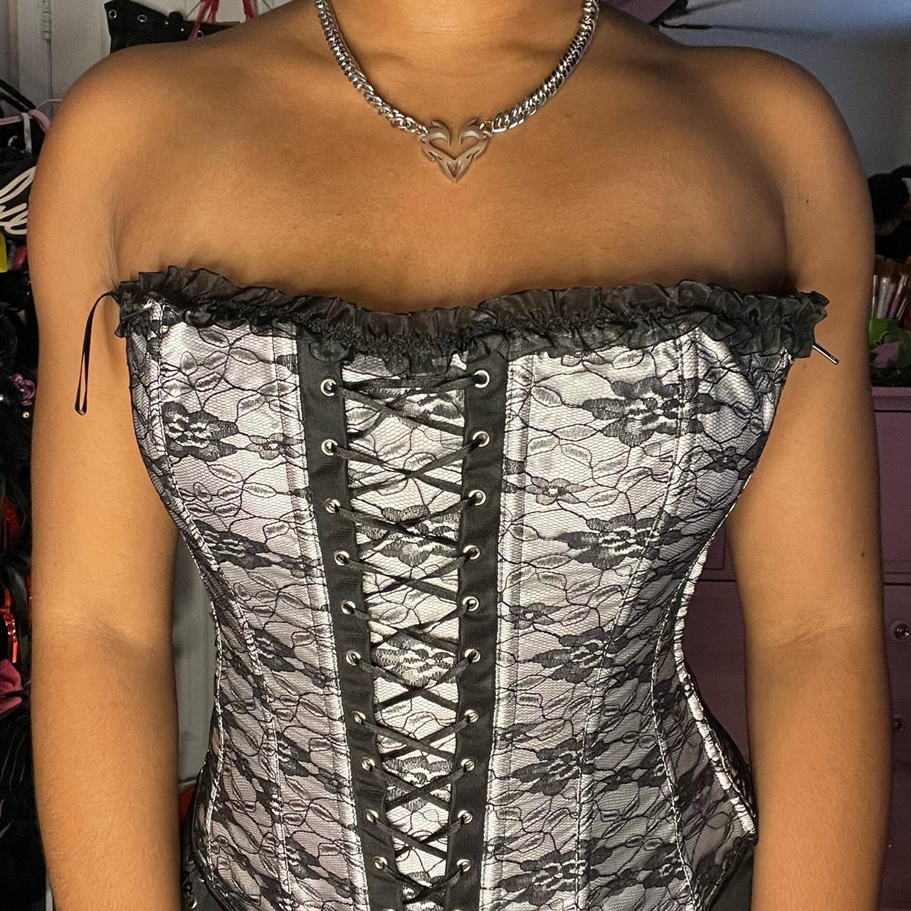 Grey Corset Top Beautiful mall goth grunge bustier - Depop