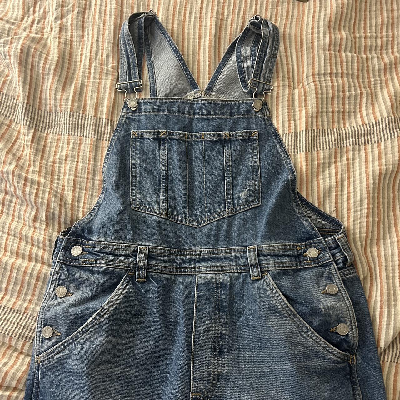 H&M Women's Blue Dungarees-overalls | Depop