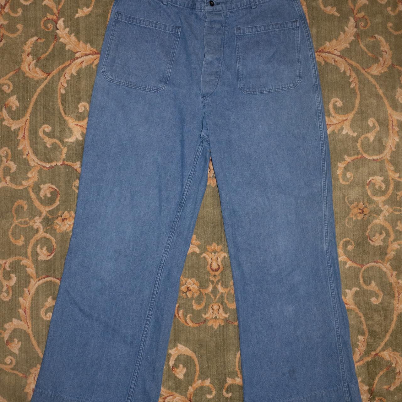 70s Bell Bottom Denim Jeans, Sea Farer Dungaree