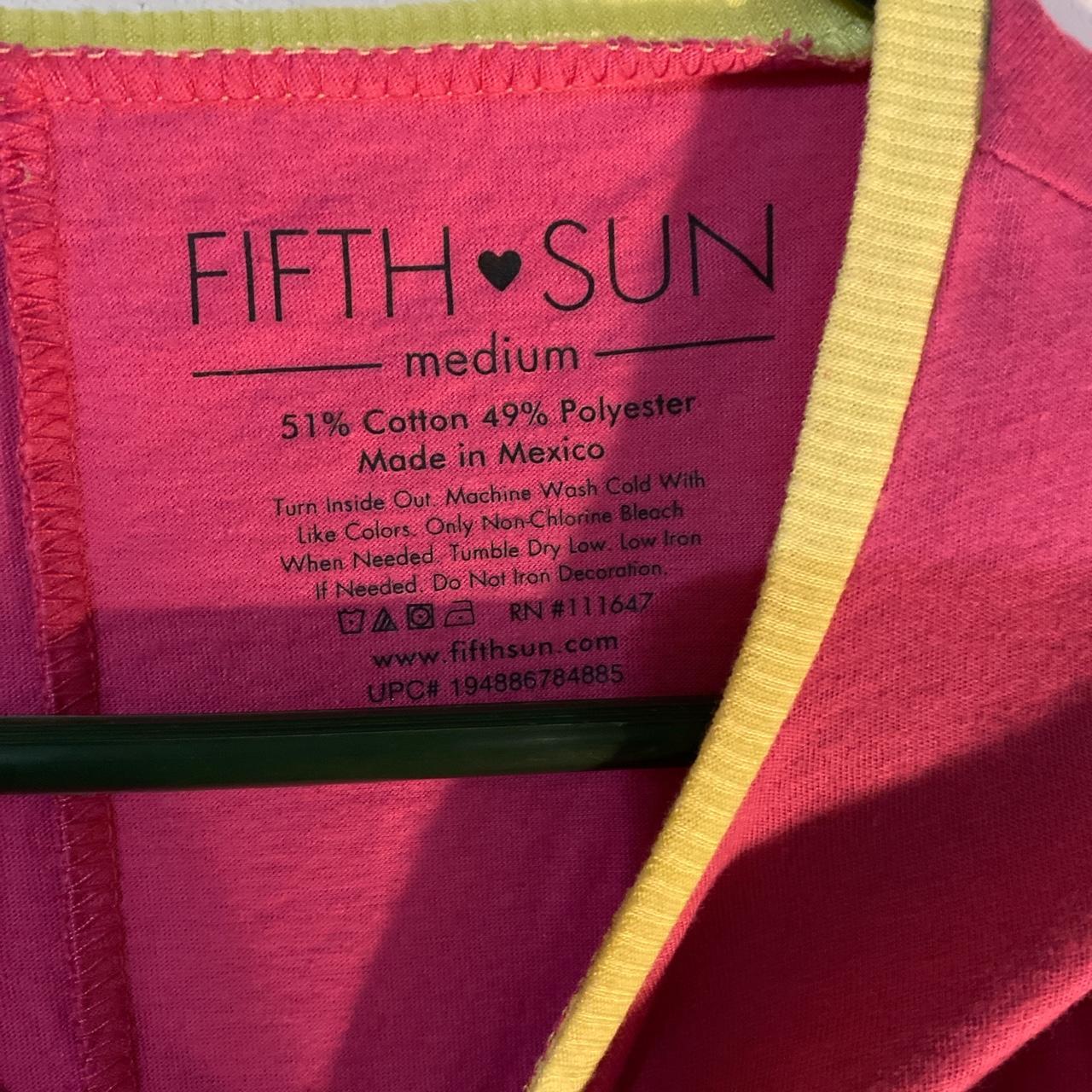 Fifth Sun Women S Pink And Yellow T Shirt Depop