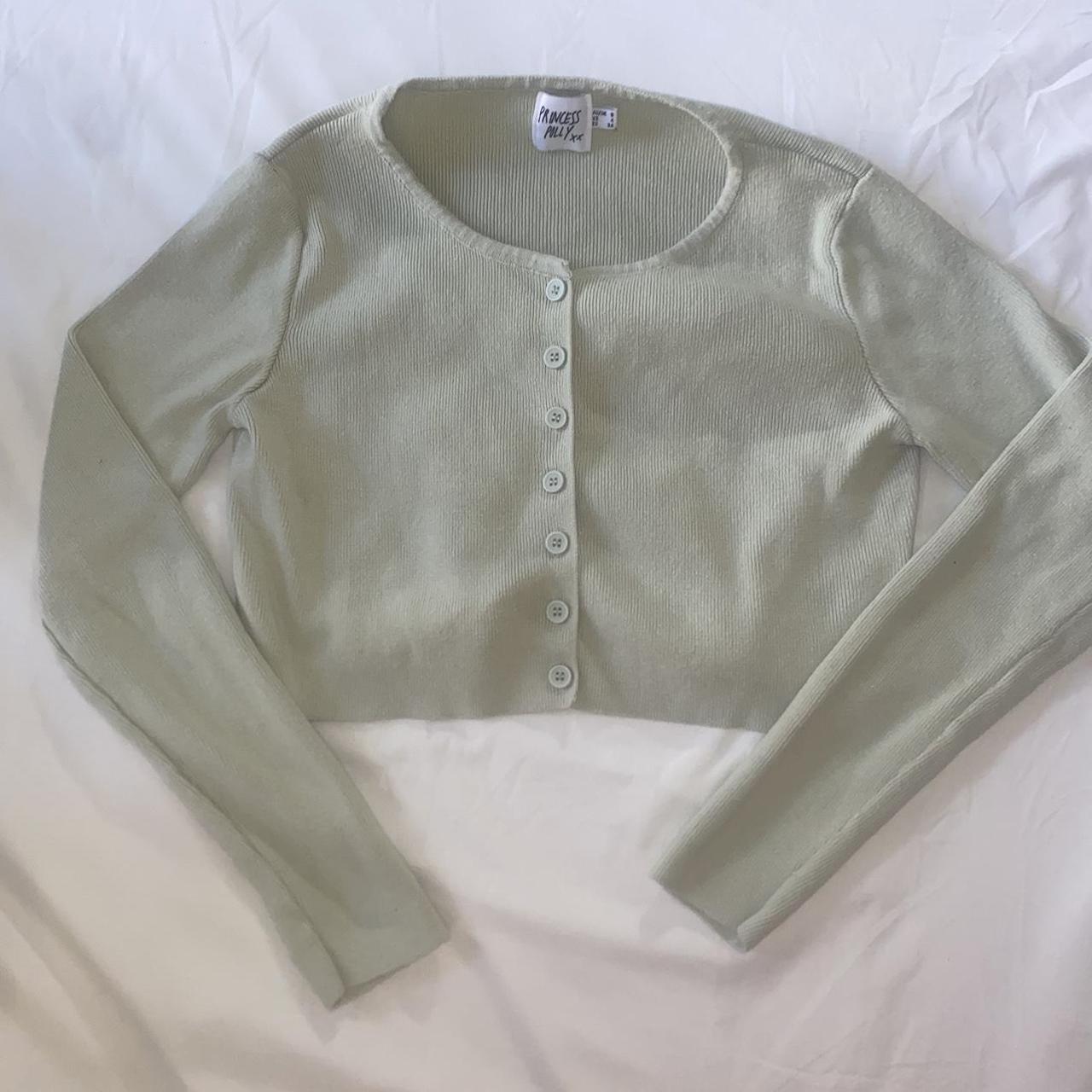 Princess Polly Women's Green Cardigan | Depop