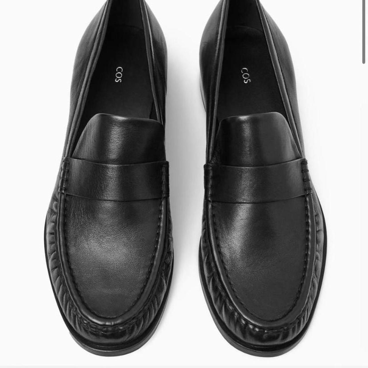 COS Black Leather Loafers size 39 repoping because... - Depop