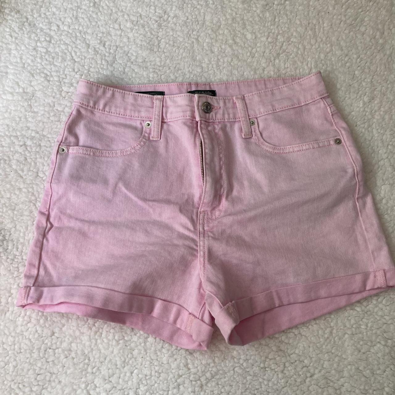 pink denim shorts wild fable size 4 #pink - Depop