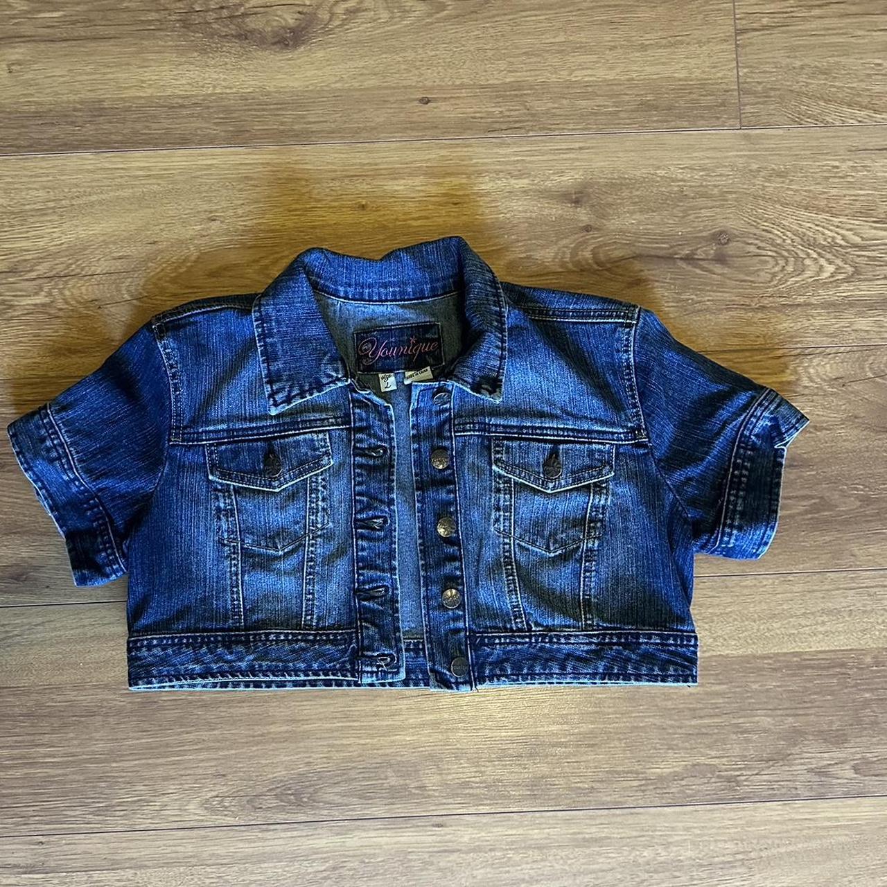 Short sleeve denim hot sale bolero jacket