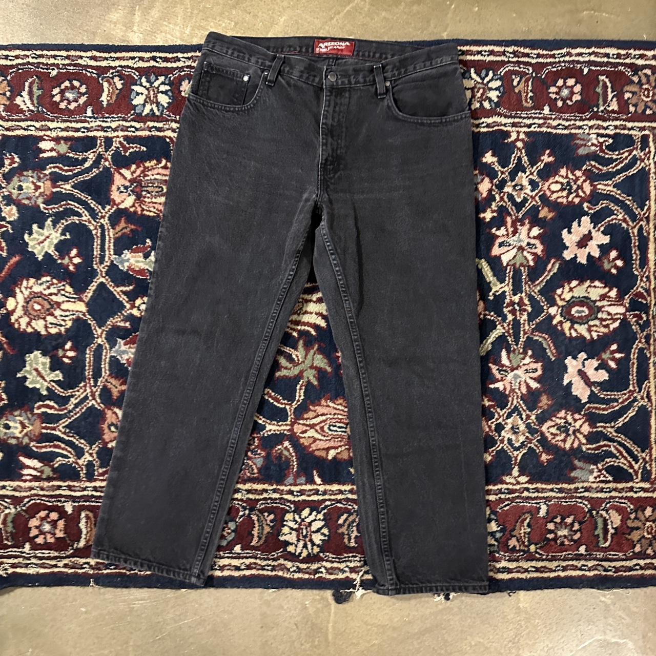 black arizona jean company jeans, some white paint... - Depop